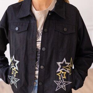 Cosmic Cowgirl Black Denim Jacket